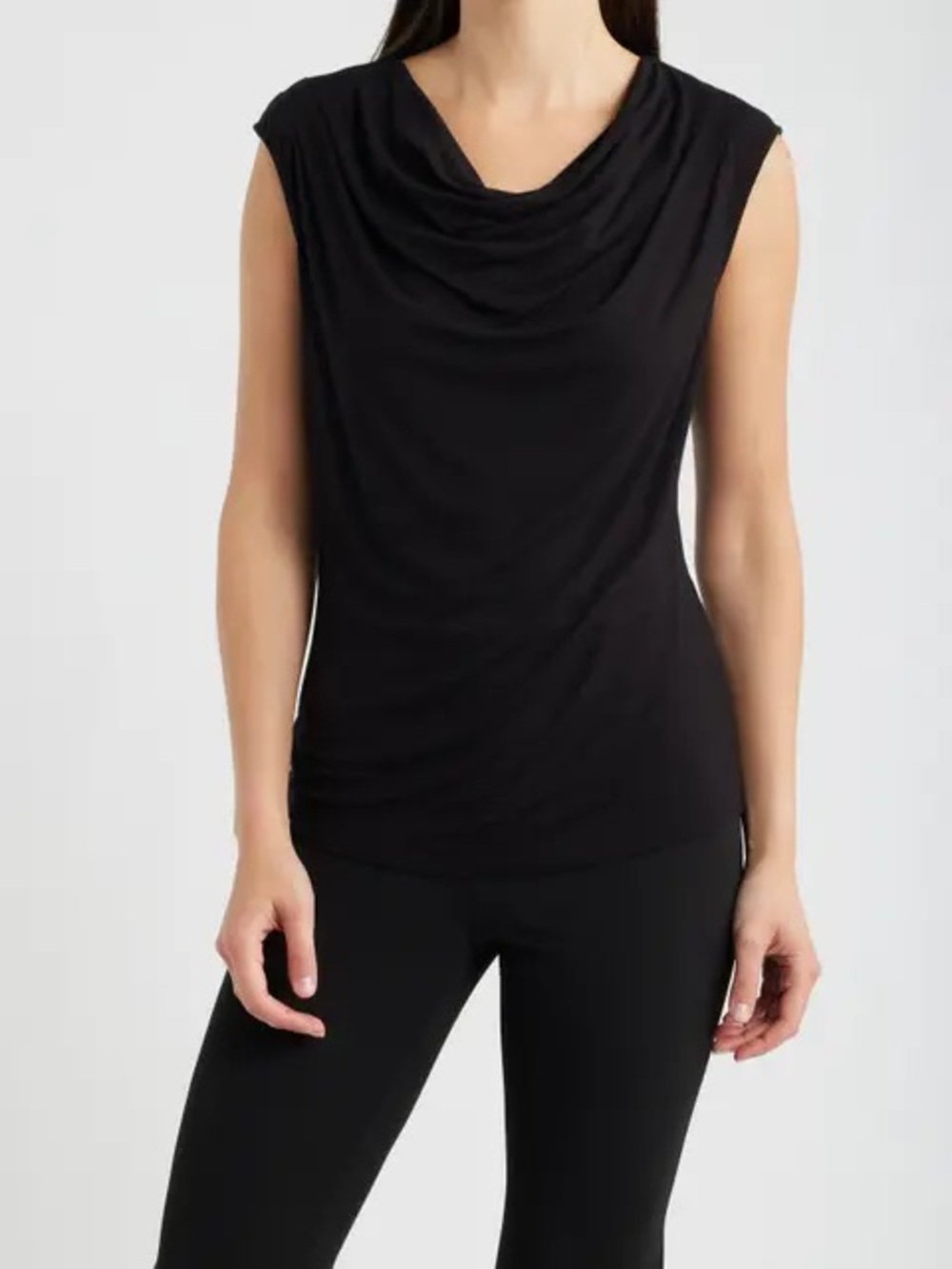 Anne Klein Women's Pleated Cowl-Neck Sleeveless Top